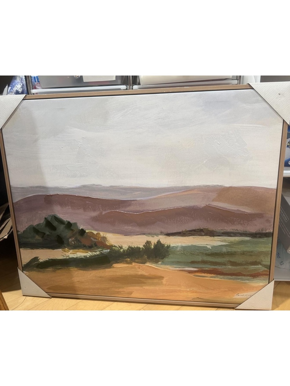 30" x 24" Landscape Framed Canvas Natural - Threshold